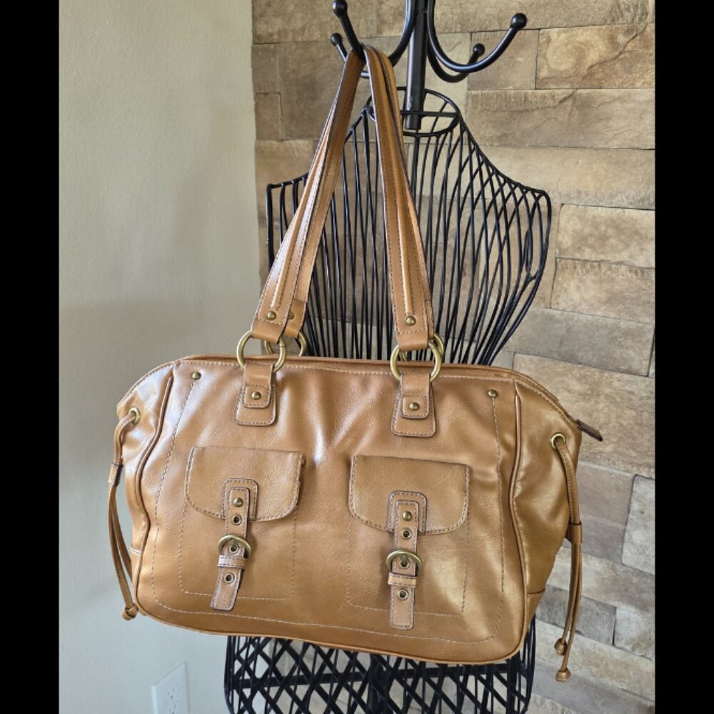 Nine West gold/tan large Satchel Shoulder Bag
